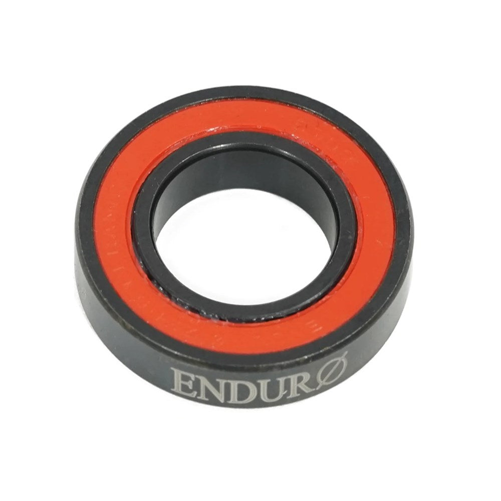 Black and red Enduro ZERO Ceramic Sealed Bearing with Silicone seals on a white background.