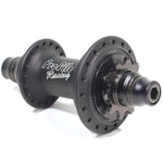 A Profile Elite Rear Cassette Hub with a black rim, perfect for BMX Racing.
