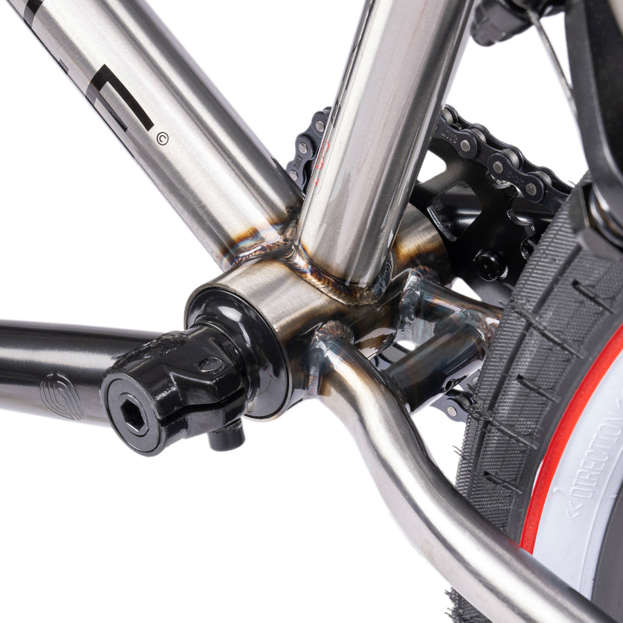 A close up of the front wheel of a Wethepeople Nova 20 Inch BMX Bike.
Product Name: Wethepeople Nova 20 Inch BMX Bike.
