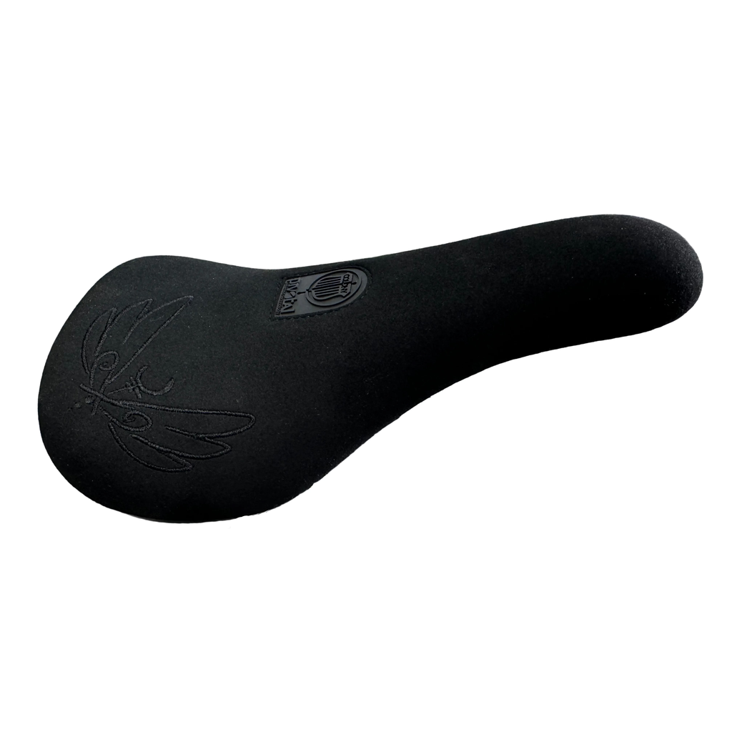 The Colony Sigil Pivotal Seat (Sean Gardner Signature) is a black BMX seat featuring a subtle embossed design and logo on the top, shown against a white background.