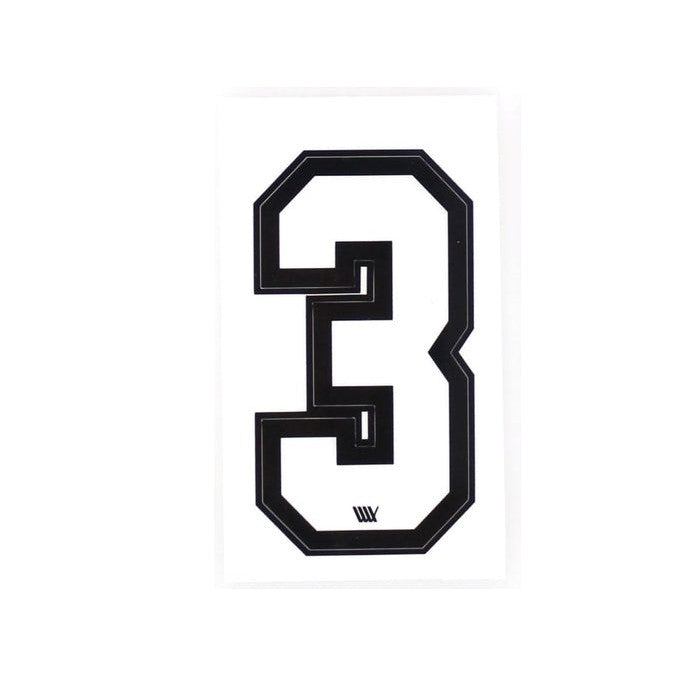 LUXBMX Race Number / White / Black / 3
