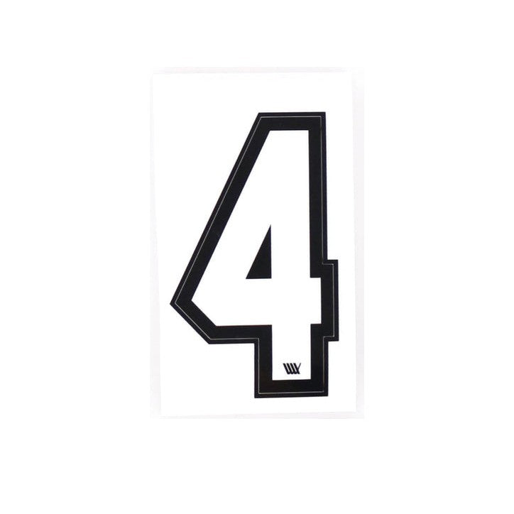LUXBMX Race Number / White / Black / 4