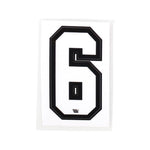 LUXBMX Race Number / White / Black / 6