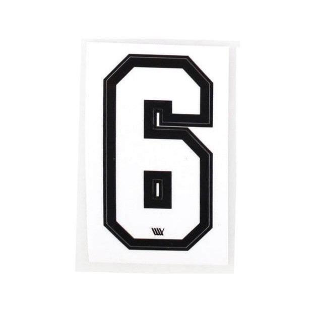 LUXBMX Race Number / White / Black / 6