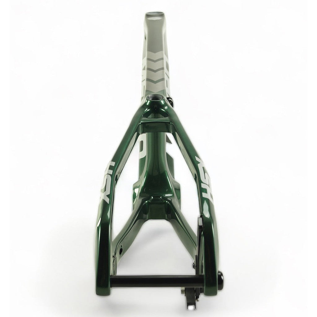 A green Meybo 2024 Carbon HSX Pro XXL frame on a white background.