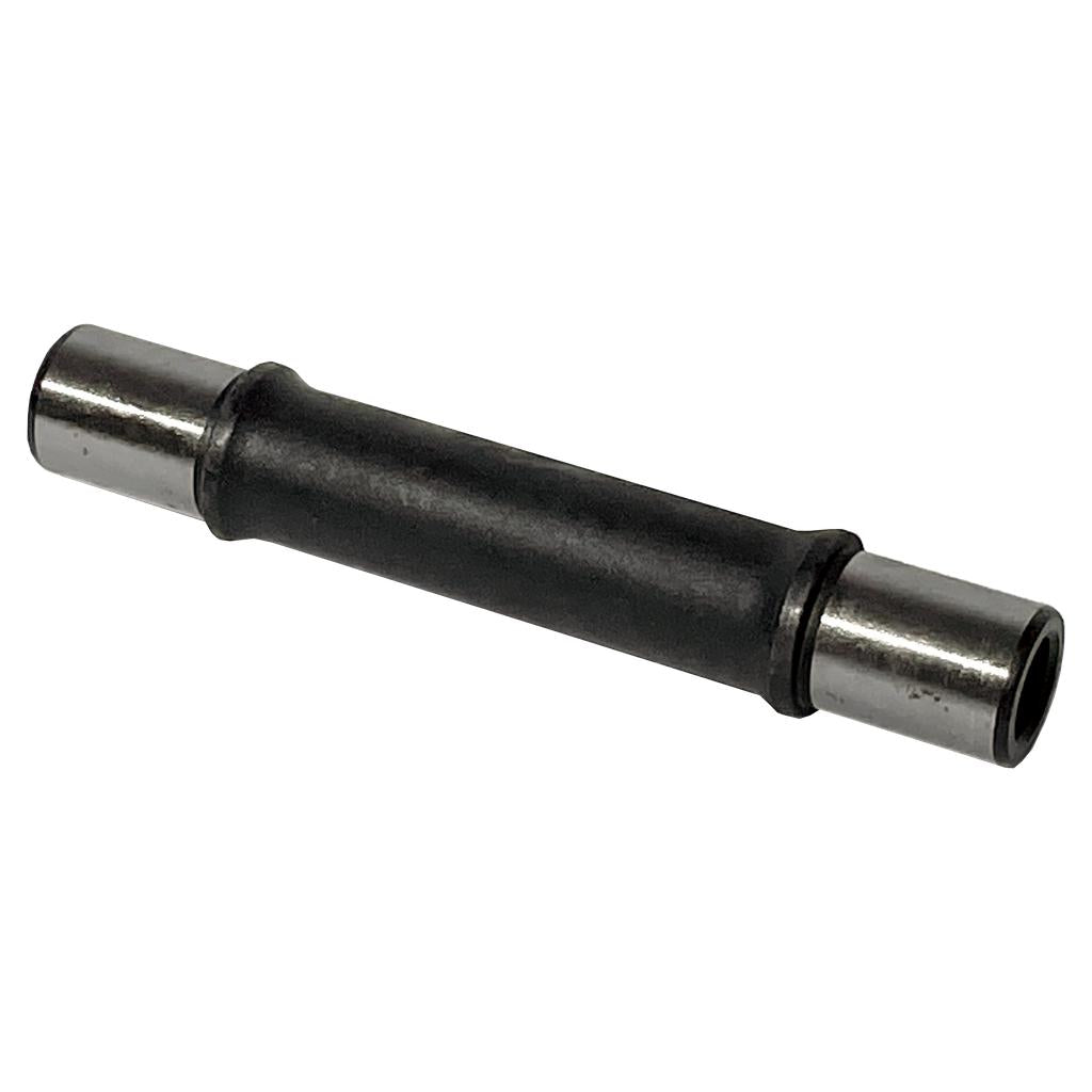 The Odyssey C5 Front Axle, featuring a cylindrical metal shaft with flared ends, a 10 mm front, and a wider center section, is displayed against a plain white background.