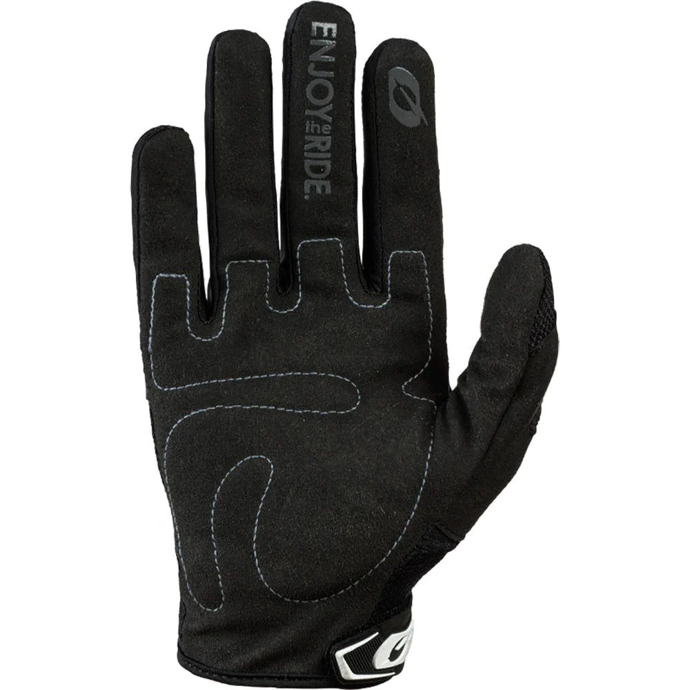 An Oneal 23 Element Youth Glove with a logo on it, keeping little hands safe.