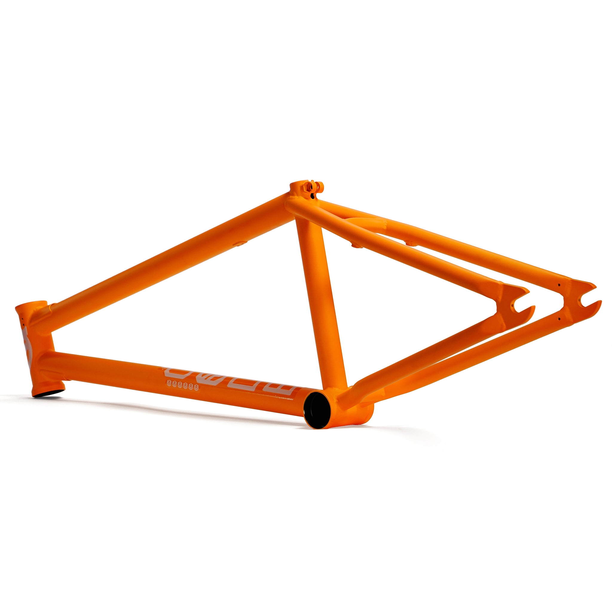 The Federal Code Frame in orange is shown without wheels, seat, or handlebars, displayed against a white background.