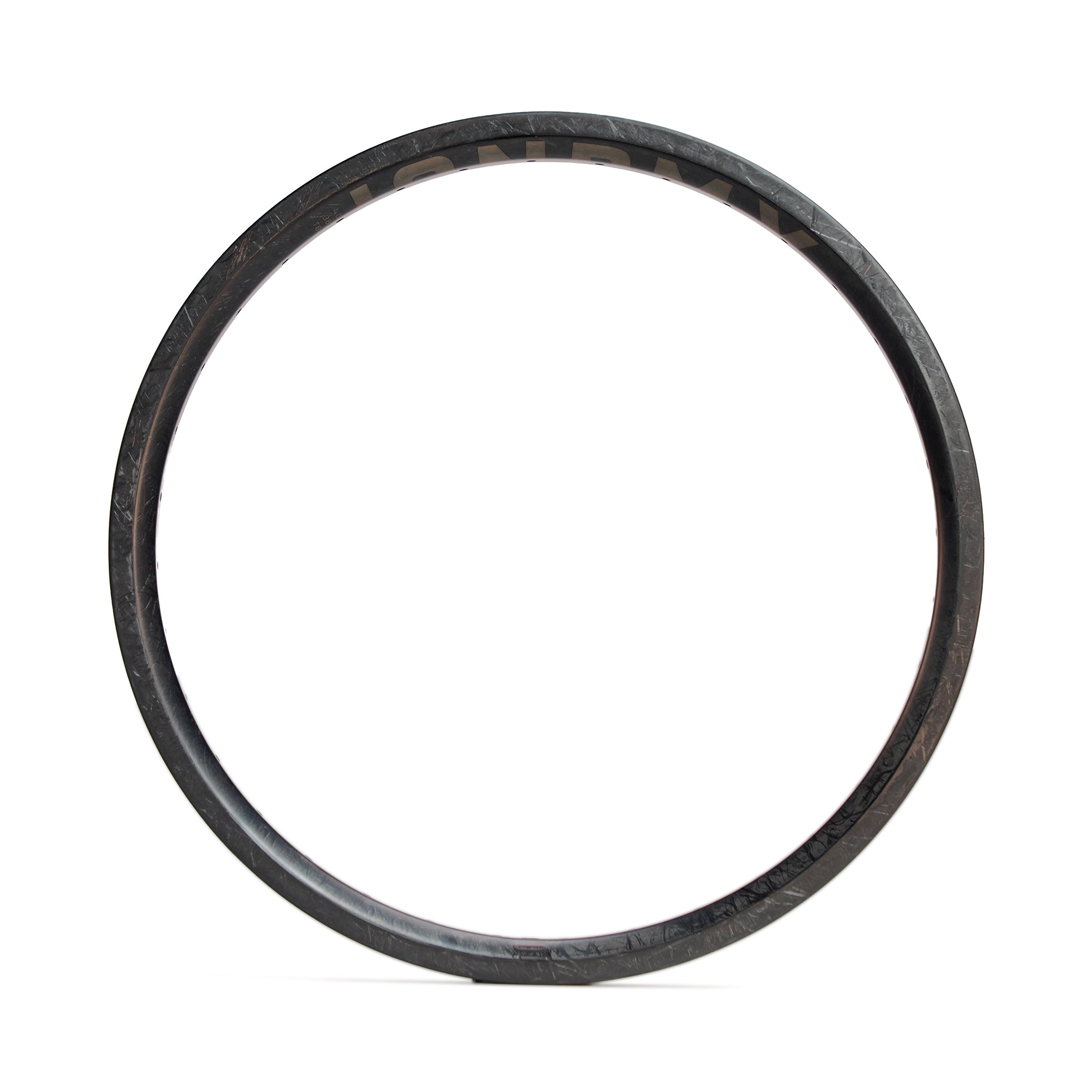 The ION BMX C20 Carbon Fiber 20 Inch Braking Rim, made from Toray T800 carbon fiber, is shown upright against a white background.