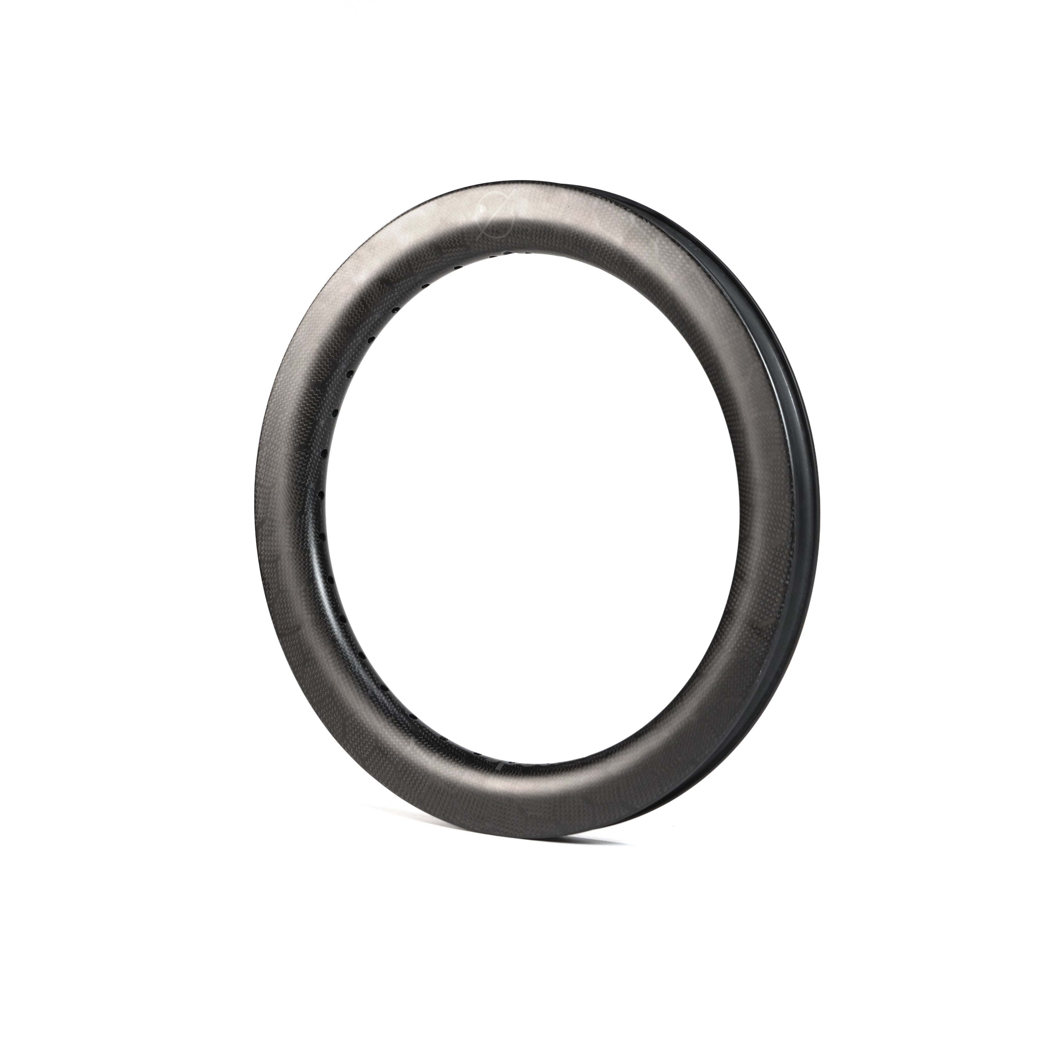 A Spectre V2 Carbon Fiber 16 Inch 36H Brake Rim, black and circular, is displayed against a plain white background.