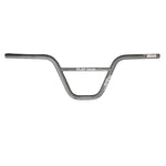 Metal BMX handlebar with "Tangent Flatiron62 Bars" labels and 8.75 rise measurement, displayed against a white background.