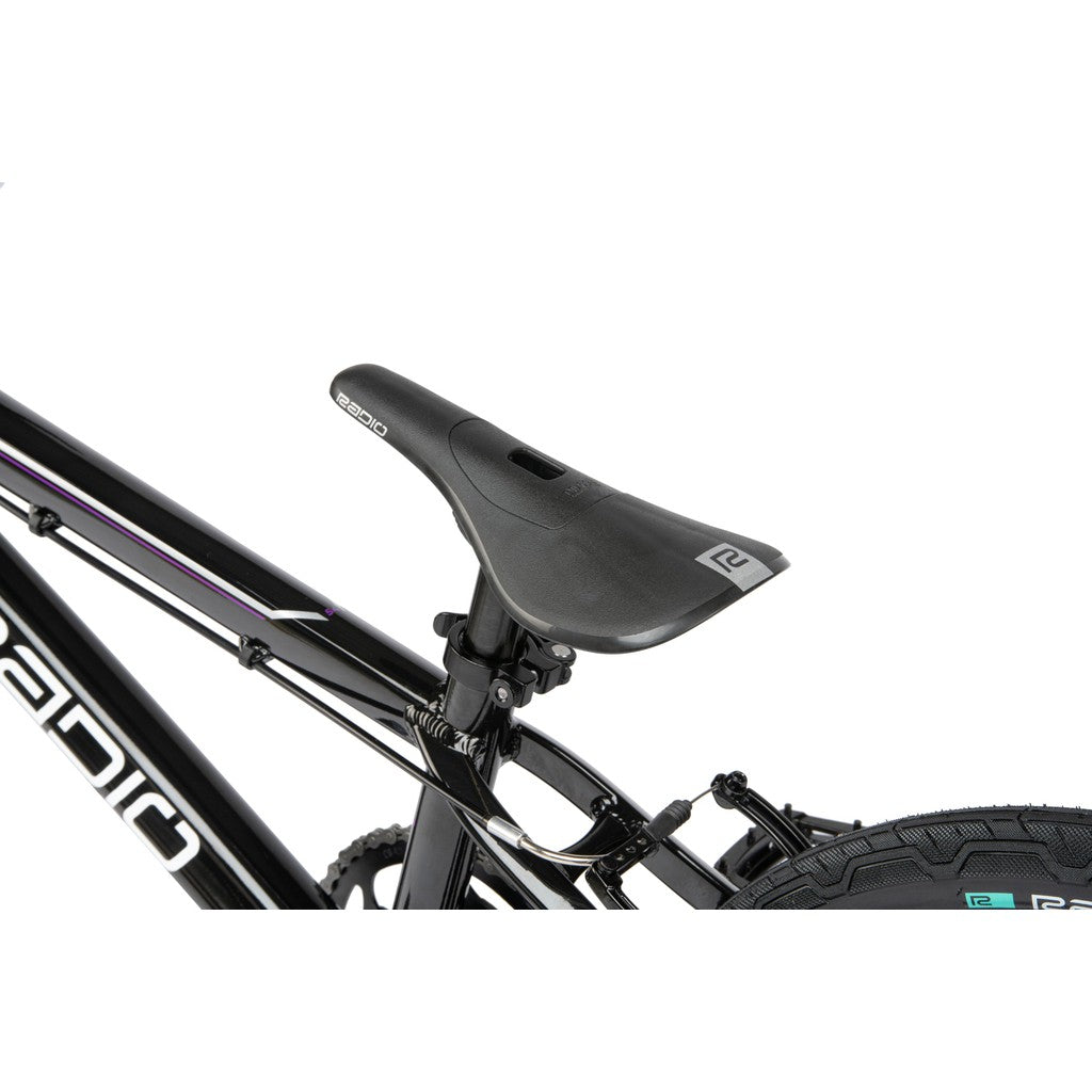 A black, disc brake-ready Radio Xenon Pro XL Bike seat.