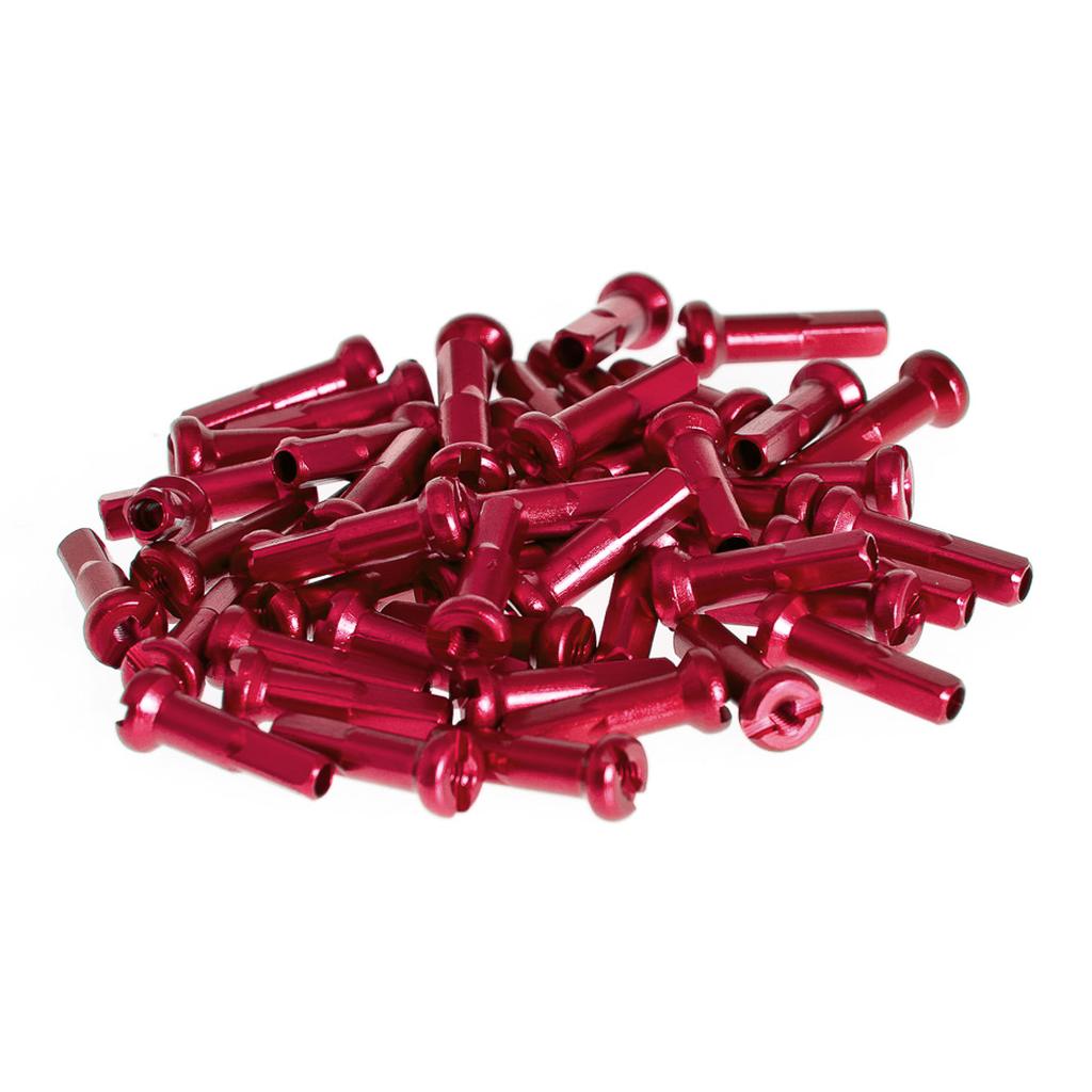 A 40-pack of Salt Alloy Nipples, made from 6061-T6 alloy and finished in red, creates a striking display on a white background.