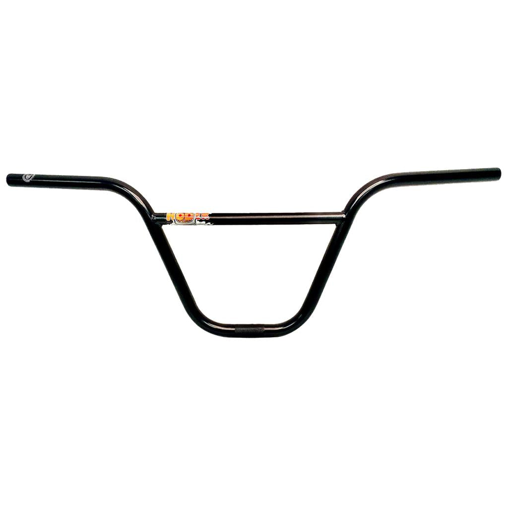 The S&M Hoder Superhigh Bars feature a simple black BMX design made from durable 4130 CrMo Tubing with a central crossbar, inspired by the HODER UP bars for reliable performance.