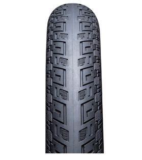 Close-up of a new IRC Siren Pro Rise Tyre featuring a high grip compound and detailed tread pattern for enhanced grip.