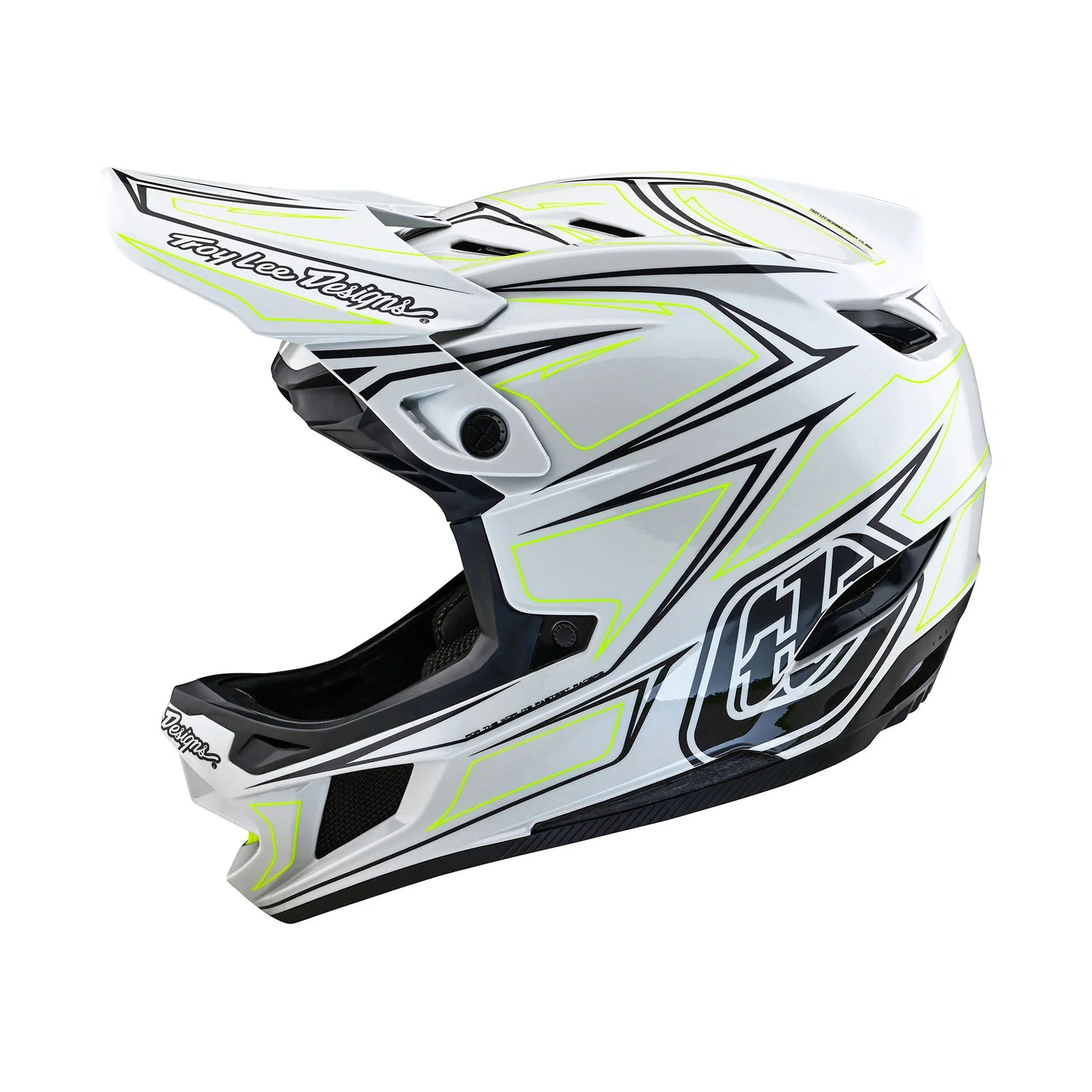A TLD D4 AS Composite Helmet W/MIPS Pinned Light Grey on a white background.