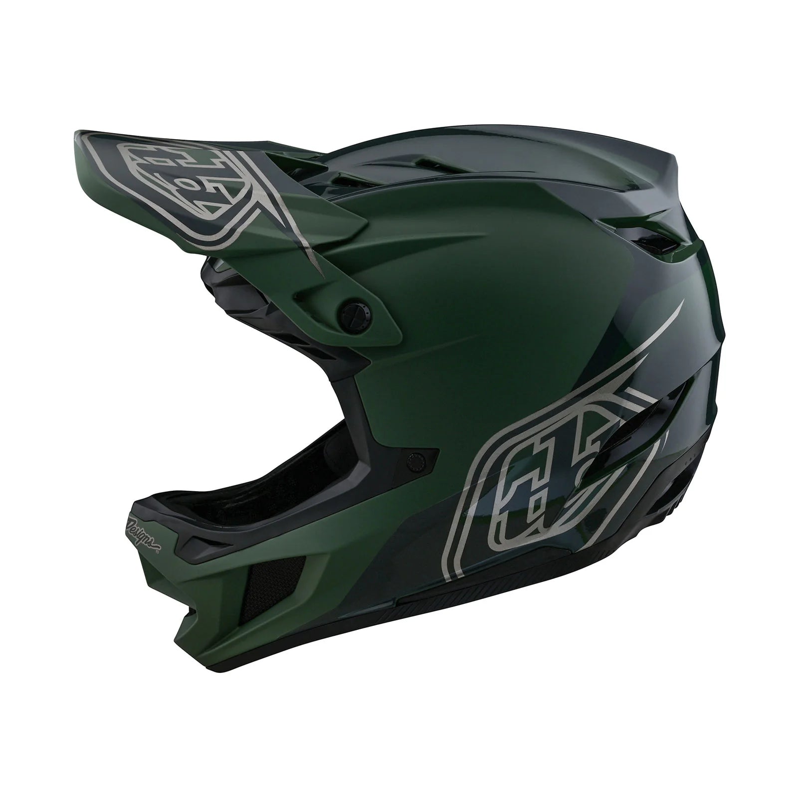 A TLD D4 AS Polyacrylite Helmet W/MIPS Shadow Olive by Troy Lee Designs.