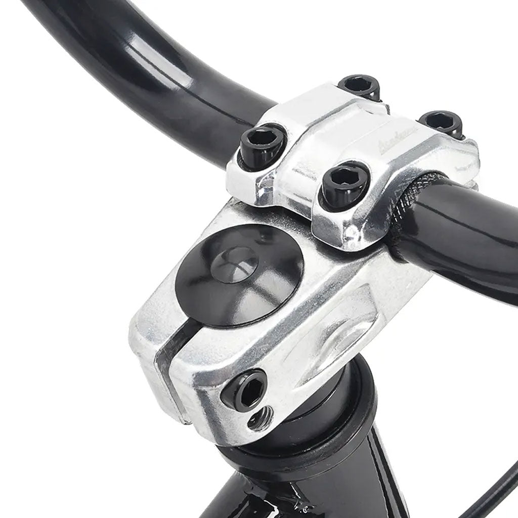 A close up of an Academy Trooper BMX bicycle handlebar.