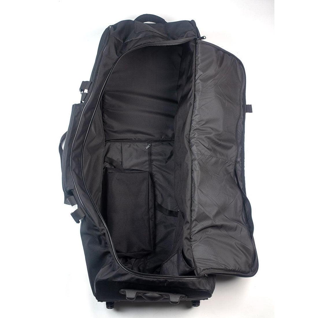 The Avian Gilmore V2 Flight bag, shown open and empty from above on a white background, features a zippered lid and inner compartments—perfect for bike travel or use as a flight bag.