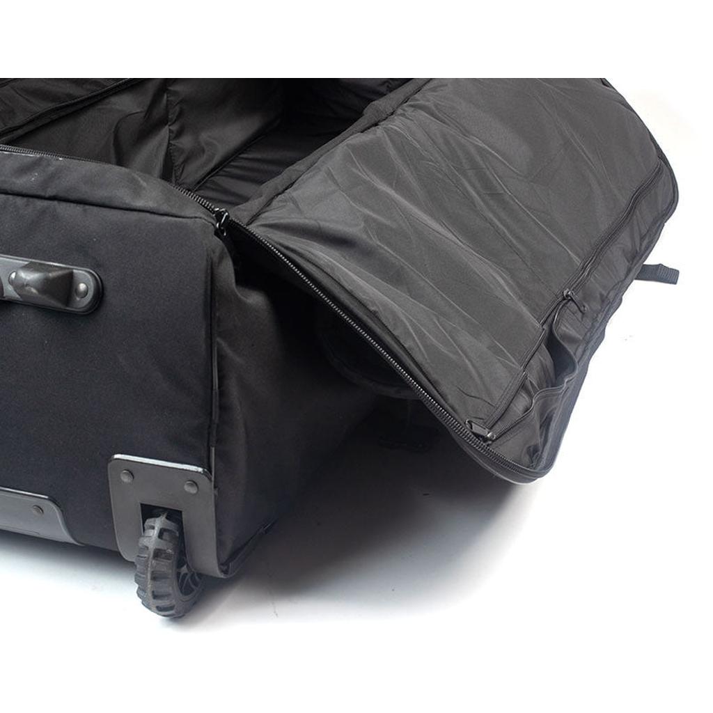 A close-up view of the open Avian Gilmore V2 Flight Bag reveals the interior lining and partially unzipped main compartment.