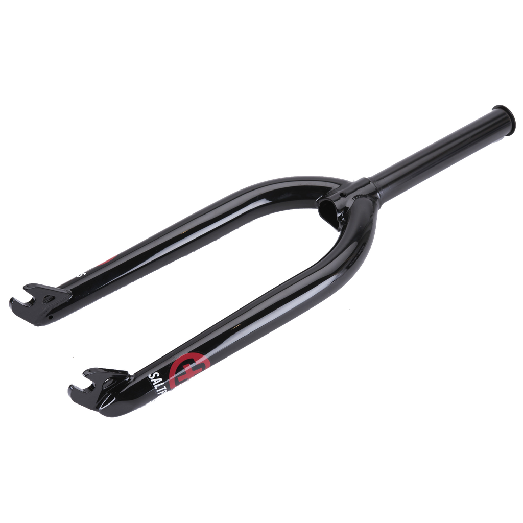 A black Salt Plus EX Fork with crmo blades and a red logo on it.