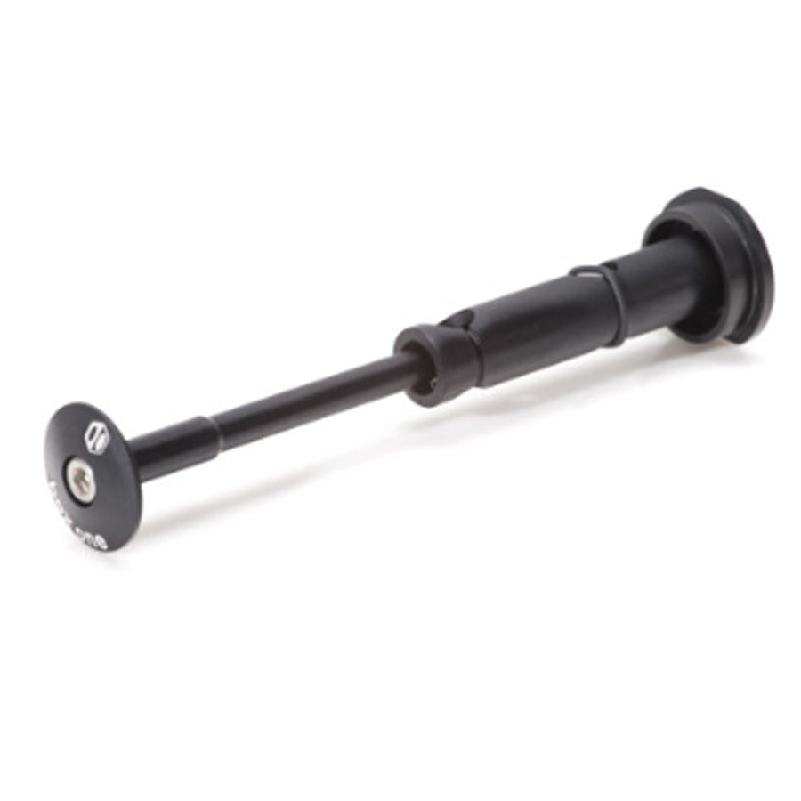 The Box One X2 24 Inch 20mm Carbon Forks include a black metal telescopic expander featuring a hex bolt on one end, ideal for securing the carbon forks to BMX racers' bicycle headsets.