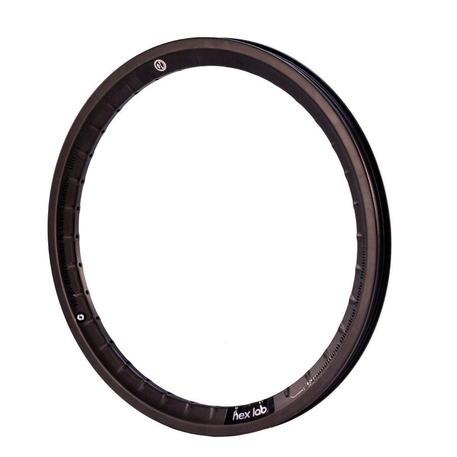 A Box Hex Lab Carbon Fibre 20 Inch Rim on a white background, featuring ultimate performance for the BMX race market.