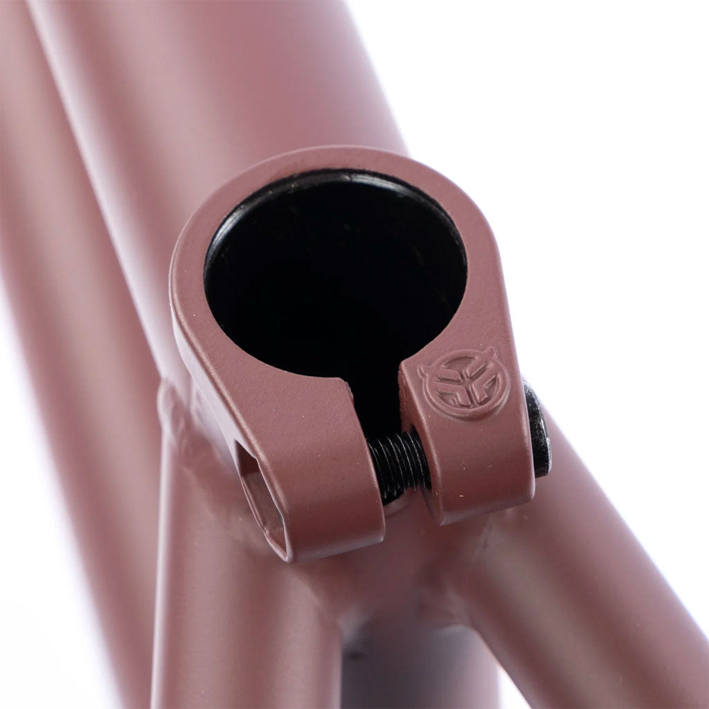 A close up of a pink Federal Boyd Hilder Signature ICS2 bicycle frame.