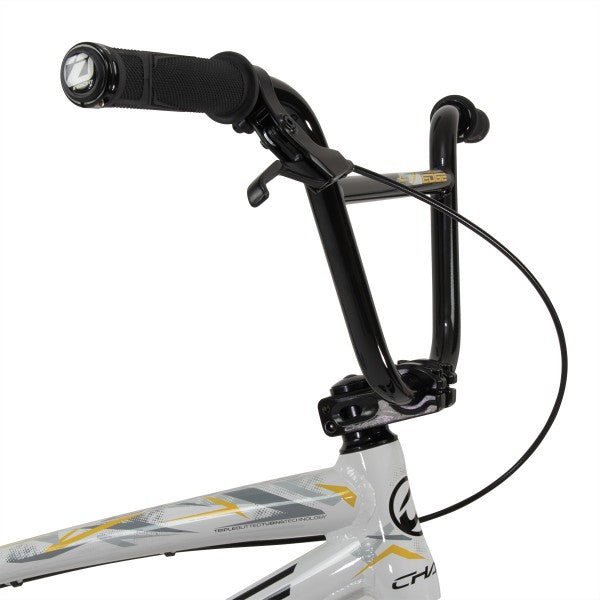A white and yellow Chase Edge Pro XXL Bike (2024) on a white background.