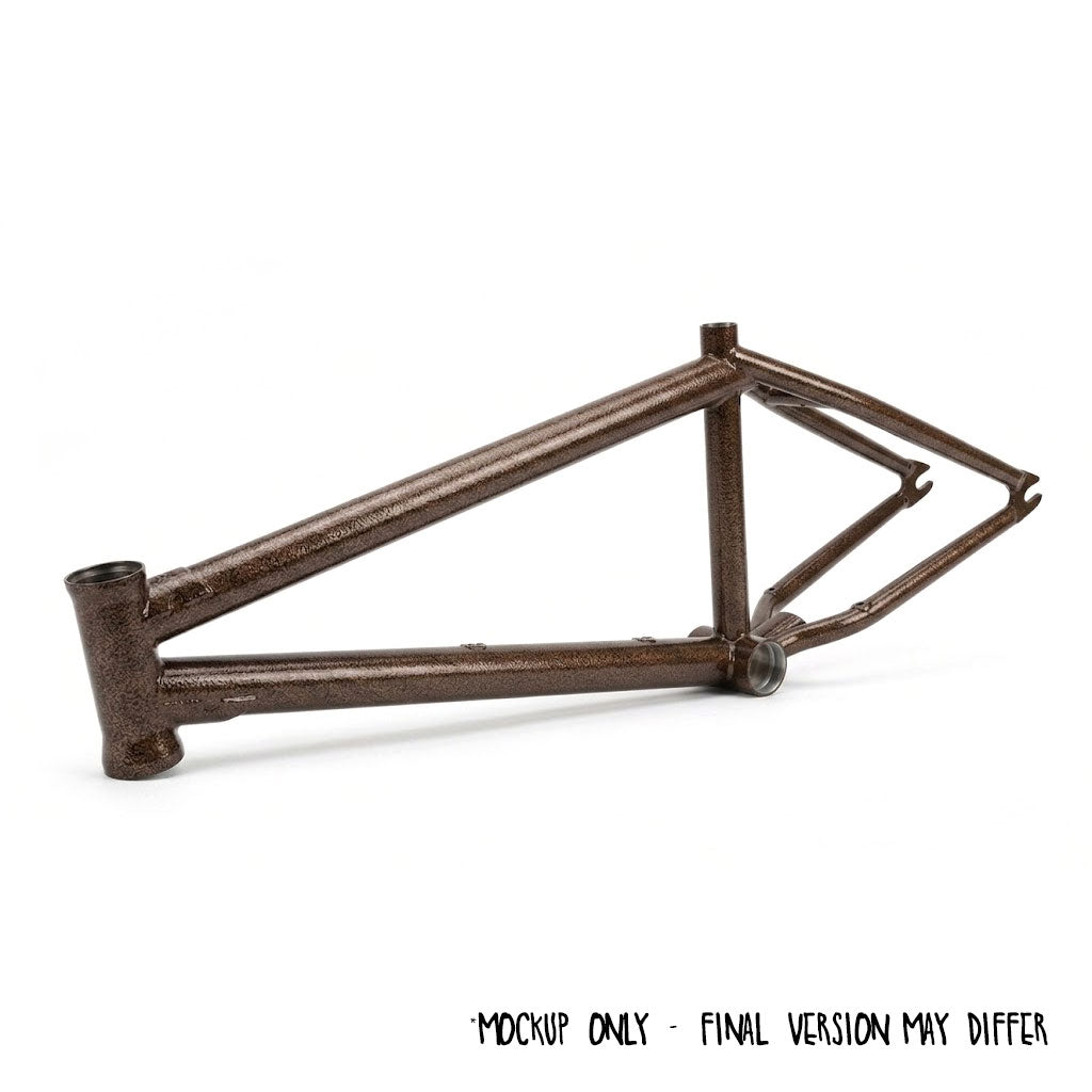 Terrible One Pneuma Frame (Cody Pollard and Matt Cordova Signature) in brown metal shown on a white background. Text below reads, “Mockup only – final version may differ.”.