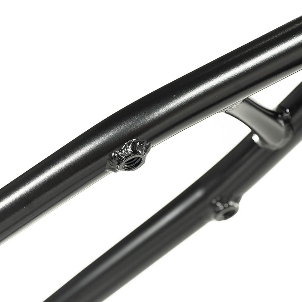 A close up of the Colony Enishi Flatland Frame (Kio Hayakawa Signature) bicycle frame for flatland riders.