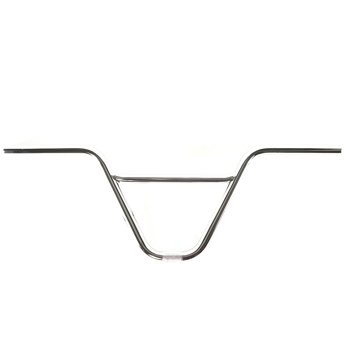 The Colony Hardy V2 Bars, with their sleek chrome finish and BMX-style raised central section and straight ends, are elegantly displayed against a pristine white background.