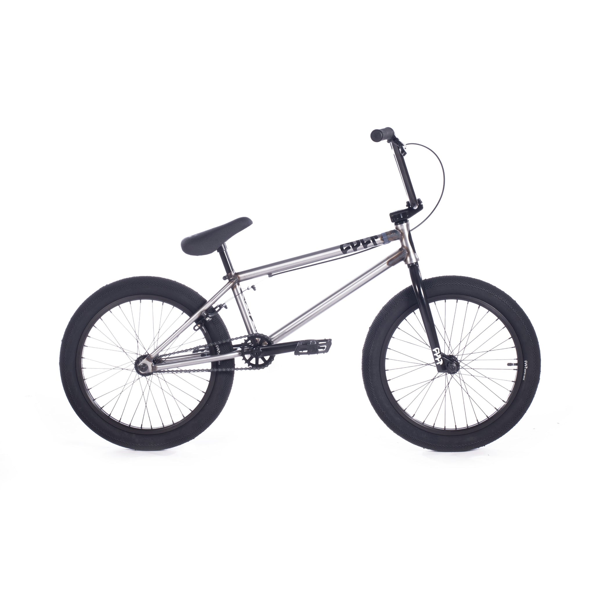 The Cult Gateway 20 Inch Bike is shown in silver with black tires, seat, and handlebars on a plain white background.