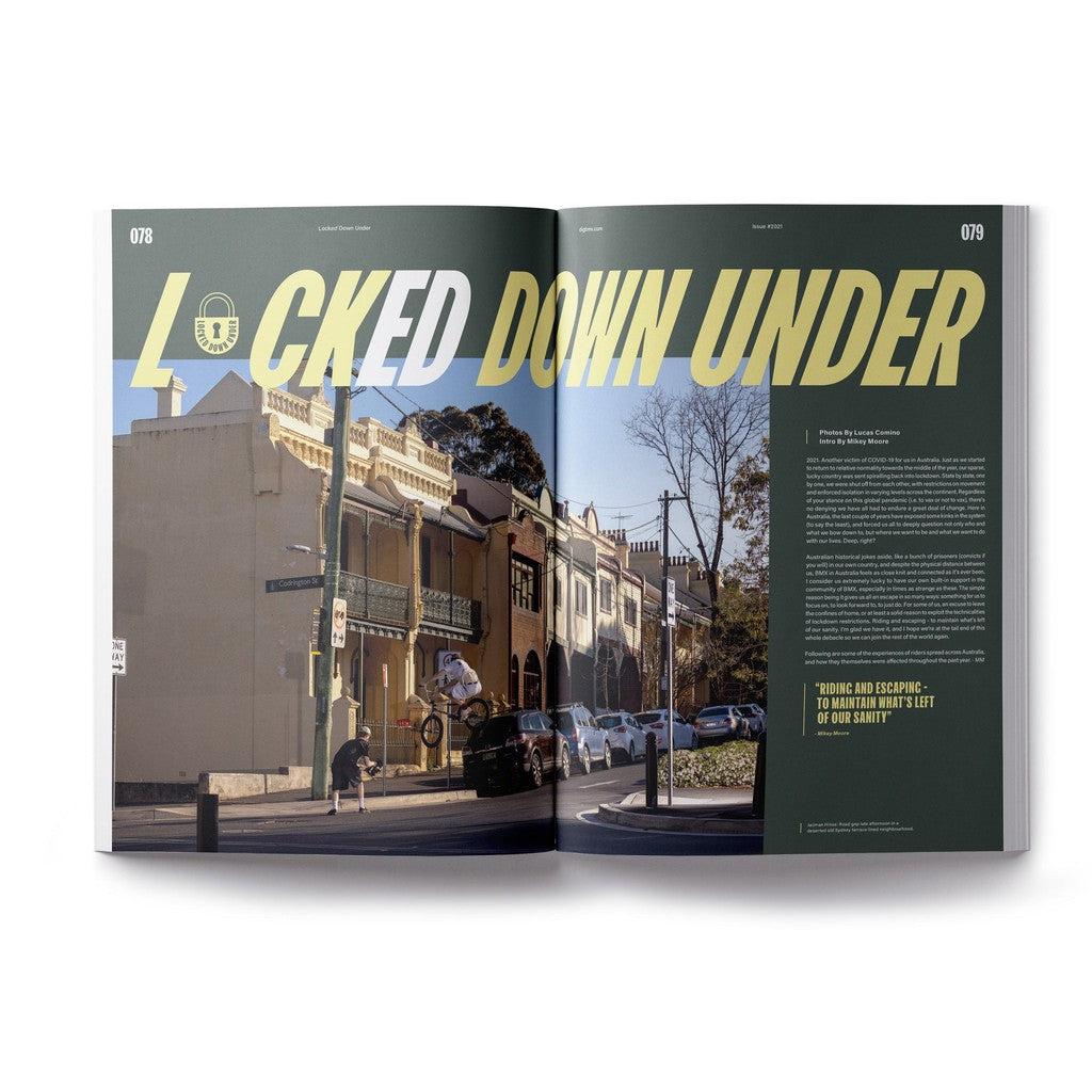 Issue #2021 of DIG Book 2021 - Photo Annual features Swampfest, with the words locked down under on it.