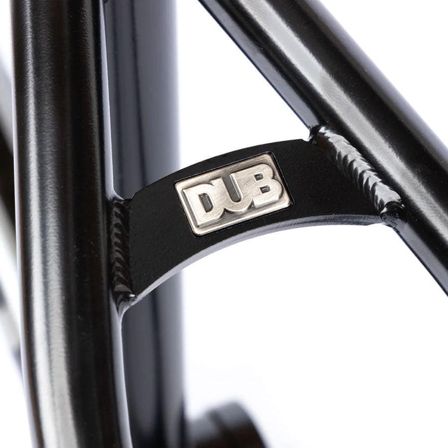A close up of a bike with the word dub on it, featuring the Federal Dub Chiller Frame.