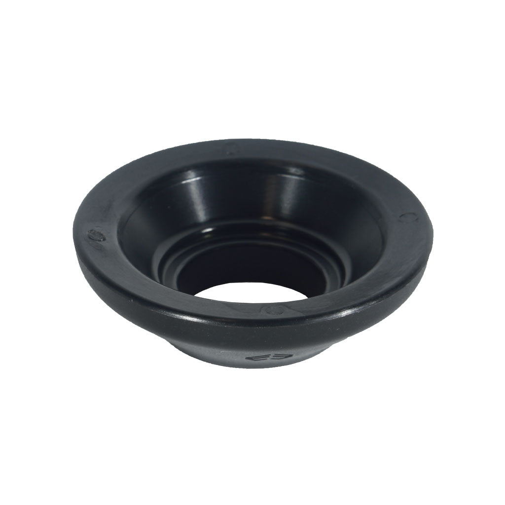 Black Eclat Cortex/Seismic/Dynamic Nylon Front Hub Guard with a central opening and raised edges, designed for sealing or creating a watertight junction around hubs and axles.