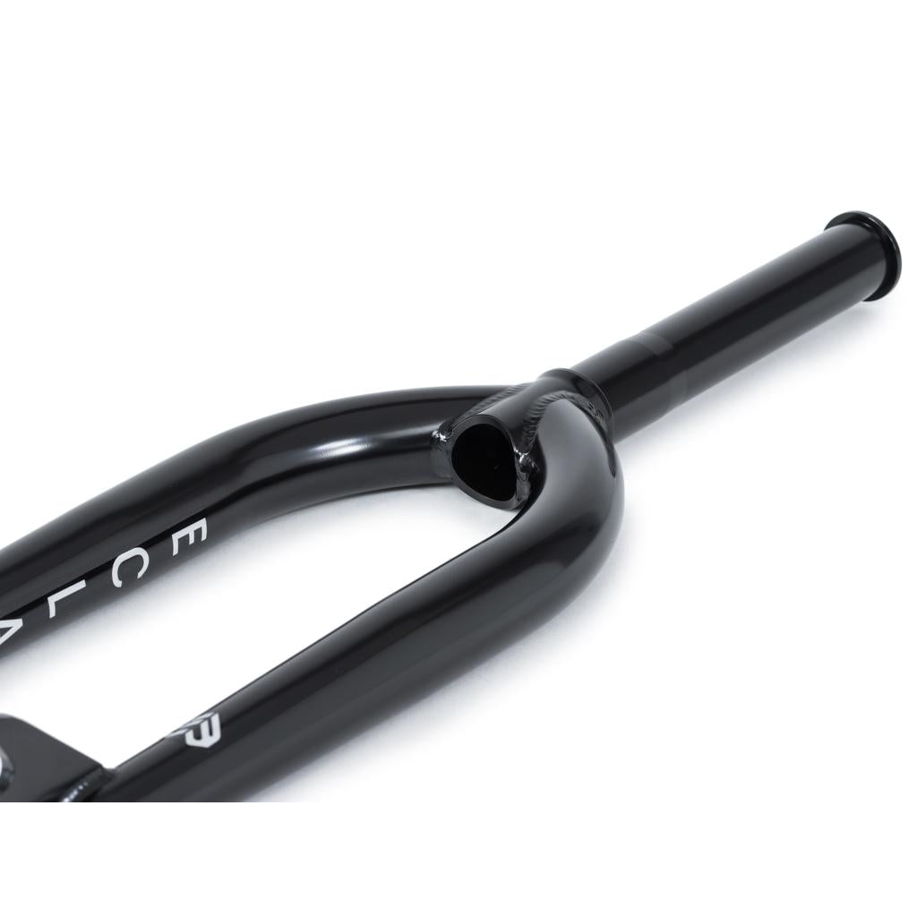 Close-up of the Eclat Storm Fork, featuring a sleek, smooth finish and visible text on the side, highlighting its reputation as one of the strongest forks available.