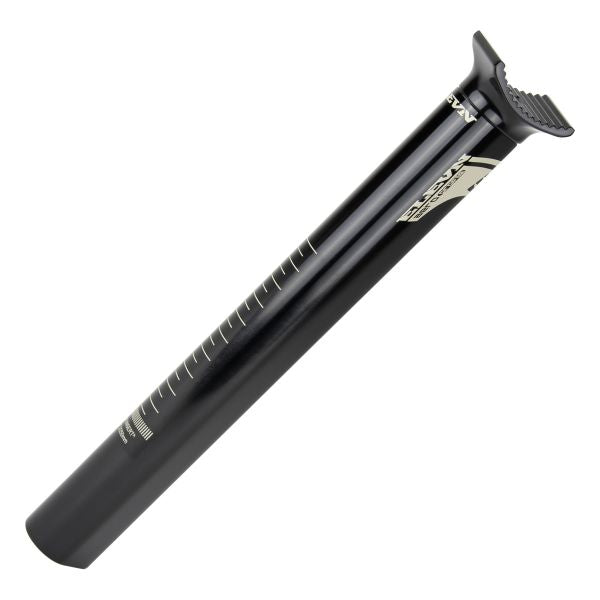 Black ELEVN Aero Seat Post Pivotal 27.2mm with pressure gauge and 6061-T6 aluminum on white background.