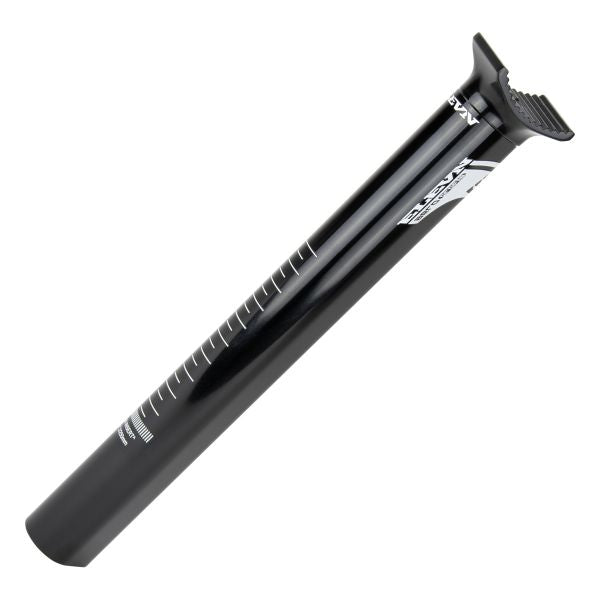 Portable black bicycle pump on a white background, compatible with the ELEVN Aero Seat Post Pivotal 27.2mm.