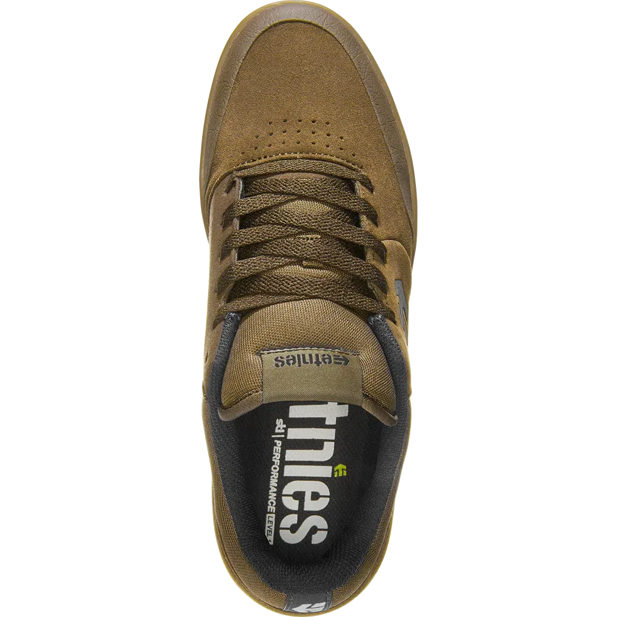 Explore the Etnies Marana Michelin Shoe in Brown/Black/Gum, an ideal choice for skateboarders. It incorporates a black and white logo on the insole, paired with textured fabric and laces, while the sole is made from Michelin performance rubber for superior durability and grip.