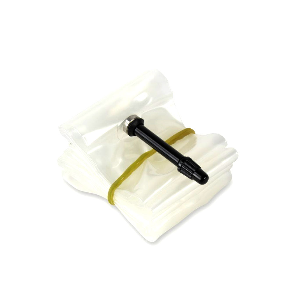 The EXCESS Ultra Light 24 X 1.1/8-1.3/8 Tube (40mm PV) is a folded translucent plastic item with a black spout and yellow band made from Thermoplastic Polyurethane.