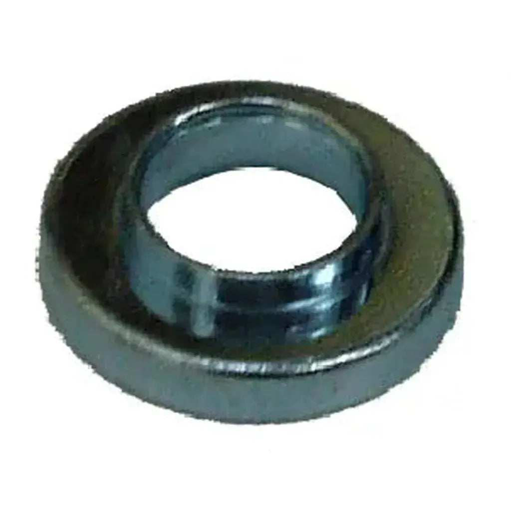 Flanged Safety Washer 10mm featuring a raised inner ring, shown at a slight angle on a plain white background.