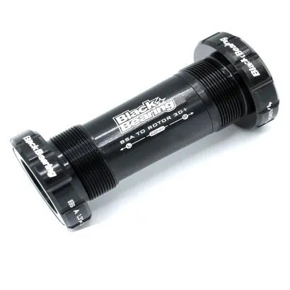 A Black Bearing B5 BSA 29mm DUB bottom bracket adapter with white text and markings, designed for compatibility with 5DEV cranks.