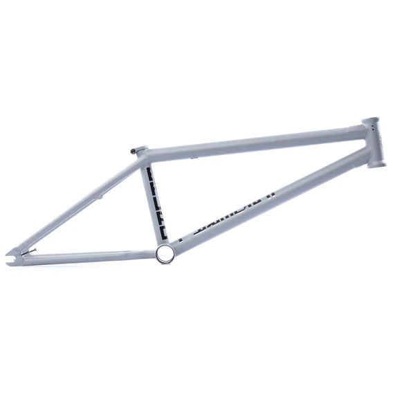 The Federal Bruno ICS2 Frame is a plain white BMX frame made from 4130 Chromoly, featuring "BELIEF" printed vertically on the seat tube and no extra components included.