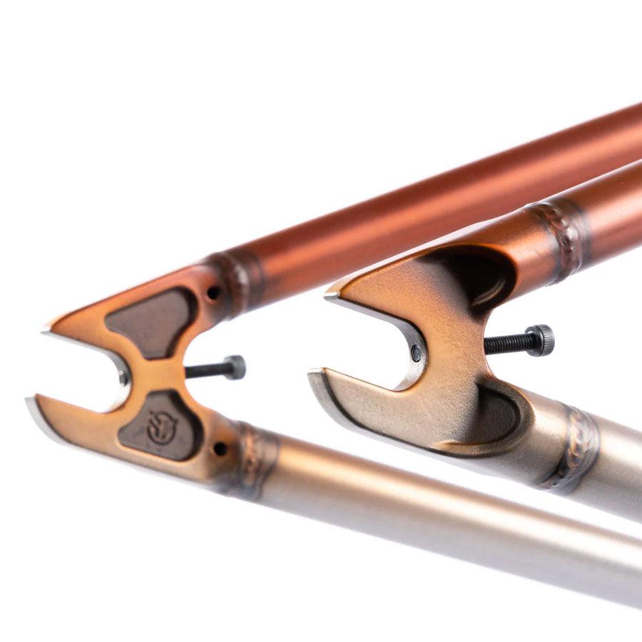 A pair of Federal Bruno Frame bike tools with a brown handle and a black handle.