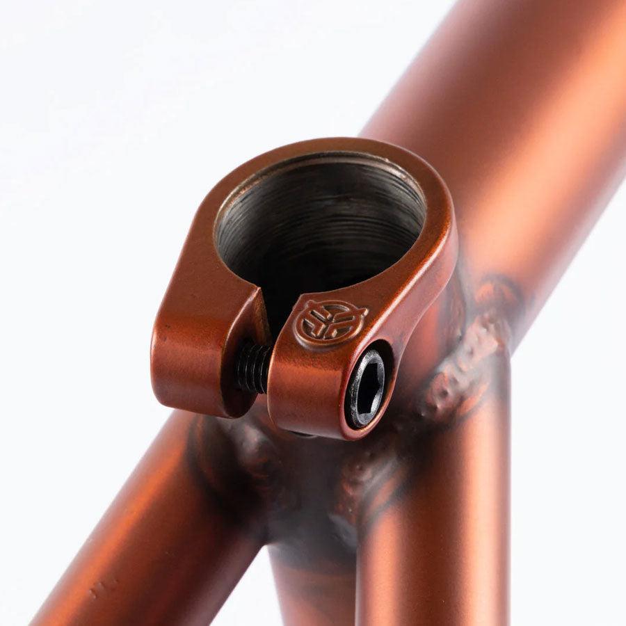 A close up of a Federal Bruno Frame Burnt Orange bicycle frame.