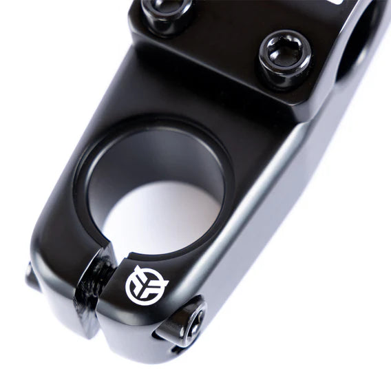 Close-up of the Federal Element V2 Top Load Stem in black, showcasing its sturdy bolts and sleek logo.