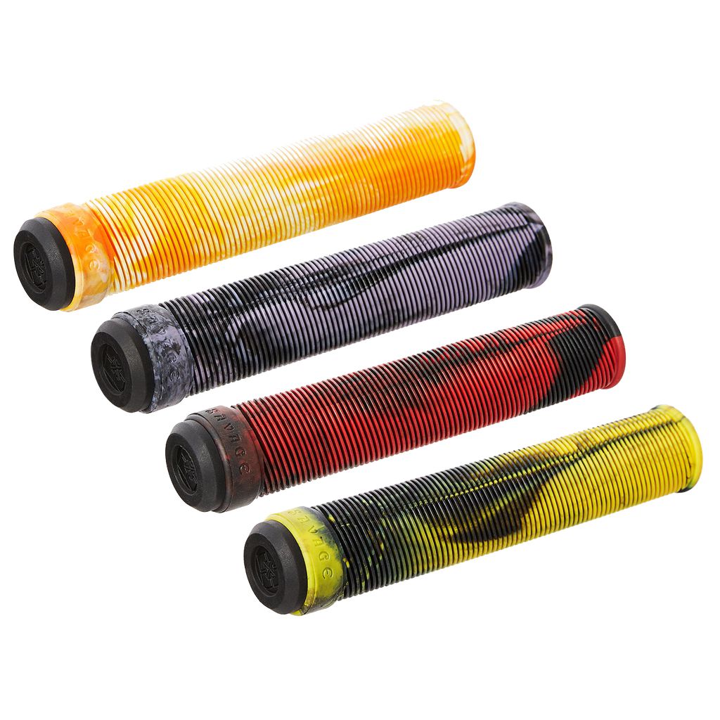 Four Fit Bike Co Savage V2 Flangeless Grips on a white background.