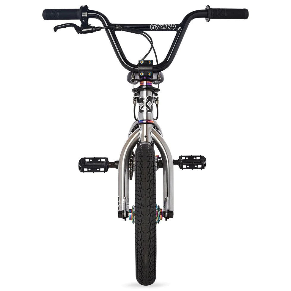 A silver and black Fit Misfit 14 Inch Bike (2023) / Caiden Cernius Signature on a white background.