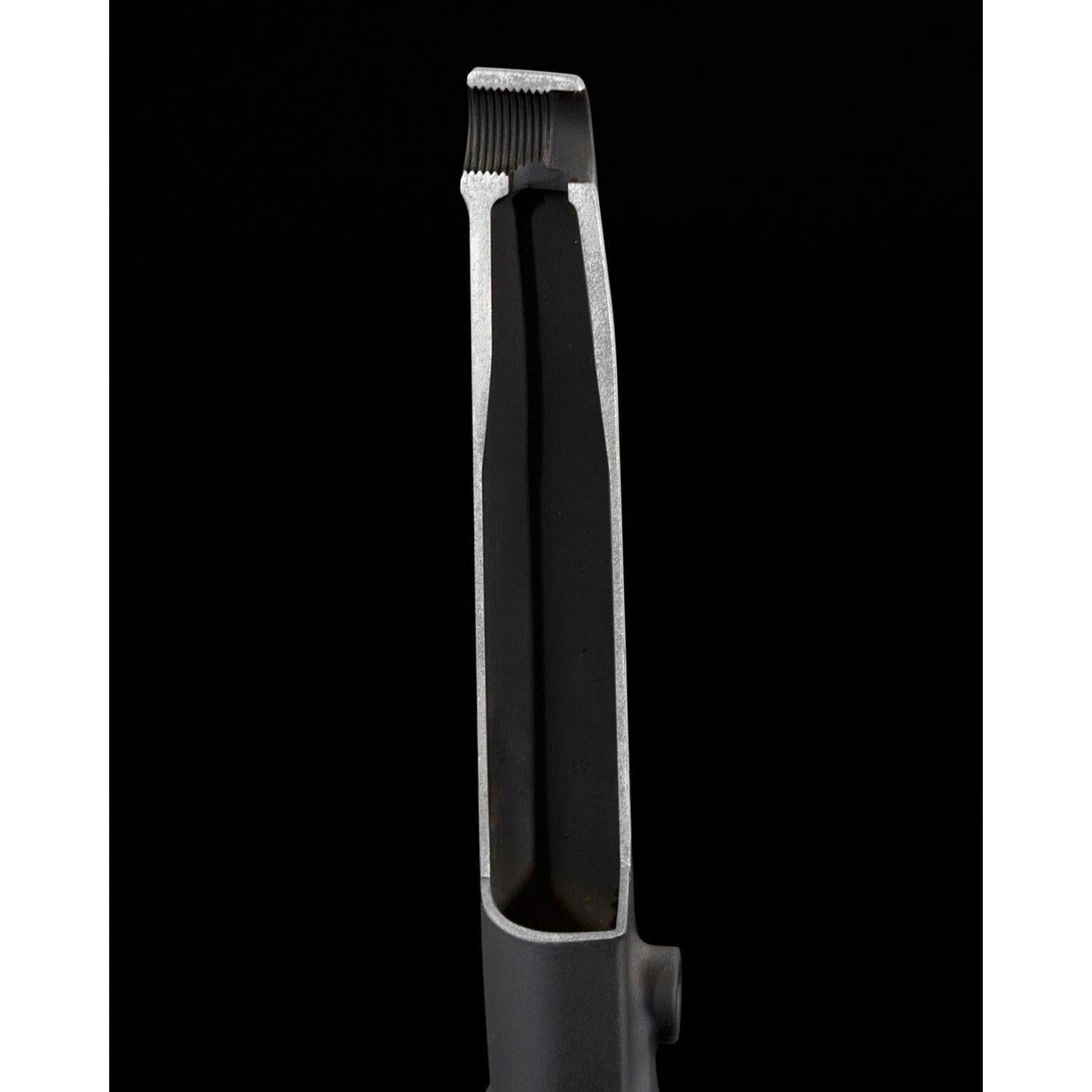 A cross-section of a 4130 Chromoly tubular metal object with a threaded end on a black background highlights the durability and precision of CNC Machining, similar to Fly Bikes Dolmen 24 Cranks.